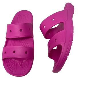 Crocs Women’s Size 11 Classic slide Sandals bright pink Fuchsia